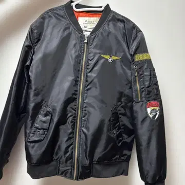 블랙 MA-1 자켓 오렌지 안감