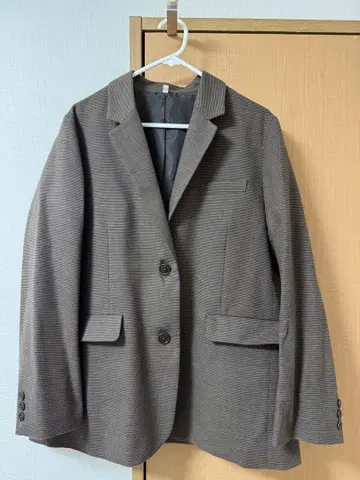 [ 무인양품 ] 테일러드 자켓 브라운 패턴 XL