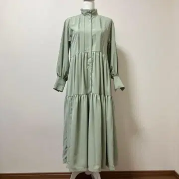 내추럴 뷰티 베이직 롱 원피스 그린 긴팔 가을 성인