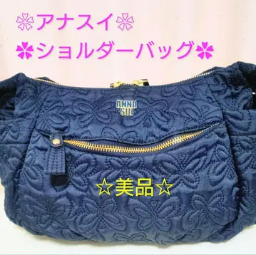 ANNA SUI 퀼팅 숄더백 네이비
