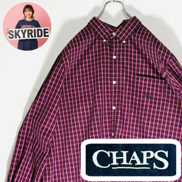 챕스 랄프 로렌 셔츠 버튼 다운 2XL 빨간색 빅 실루엣