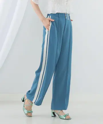 Ray BEAMS 레이빔즈 사이드 라인 슬랙스 블루 저지