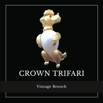 CROWN TRIFARI 펄 & 트리파리움 푸들 브로치