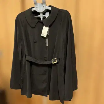 블랙 더블 버튼 코트
