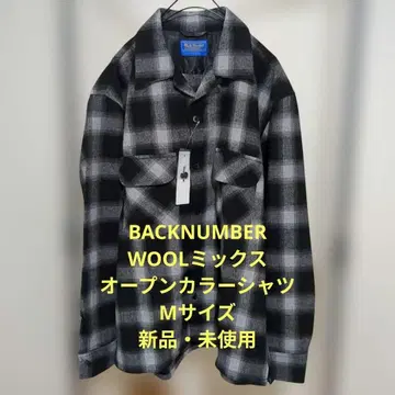 백넘버 보드 셔츠 울 믹스 오픈 카라 셔츠 펜들턴