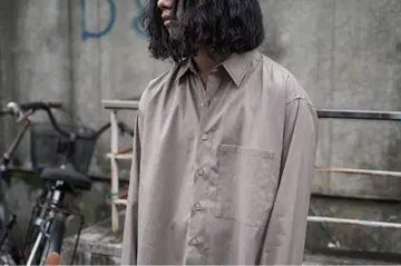 AURALEE WASHED FINK TWILL BIG SHIRTS 4