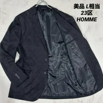 [ 새상품급 ] 23구 HOMME 테일러드 글렌체크 다크 그레이 언컨 L