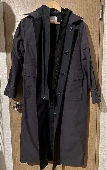 Rito 후드 베스트 포함 리버서블 롱 코트