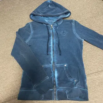 [레어] TRUE RELIGION 후드 부착 후드티 파랑 L
