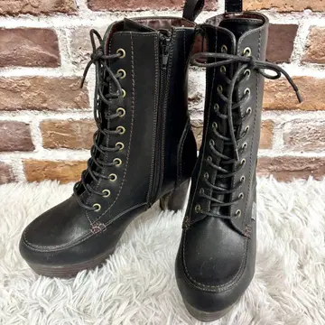 컨디션 최상 YOSUKE 요스케 통굽 레이스업 부츠 L 24cm 블랙