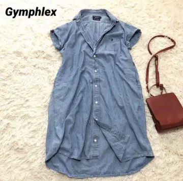 새상품급 짐플렉스 GYMPHLEX 데님 셔츠 원피스 12 반팔