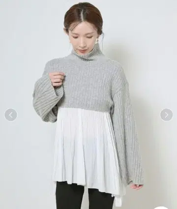 스나이델 크롭 니트 레이어드 상의