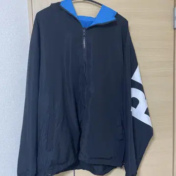 나일론 자켓 풀 집업 블랙/블루