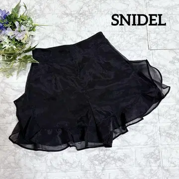 [ 새상품급 ] 스나이델 블랙 오간 프릴 스카 숏 팬츠 스타일리시