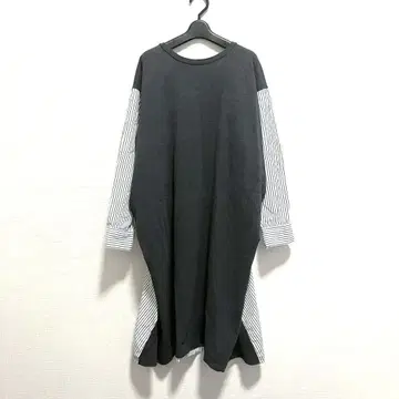 고품질 gomme 밴딩 백턱 원피스 이소재 절개 니트 M