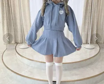 속기모 프릴 후드티 셋업