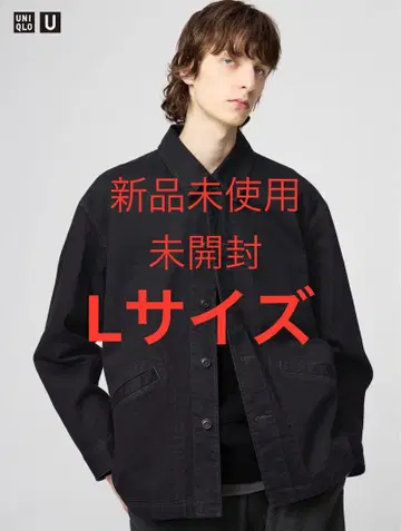 UNIQLO U 오버 사이즈 컬러 데님 자켓 블랙 L