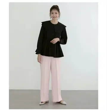 meraki 스캘럽 옷깃 프릴 블라우스