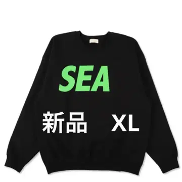 새상품 택 포함 SEA 크루넥 스웨트셔츠 - 블랙