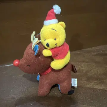 크리스마스 윈터 푸우 봉제 인형 마스코트 키링