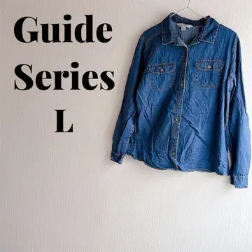 한정판 1점 한정 Guide Series 데님 블루 긴팔 셔츠 L
