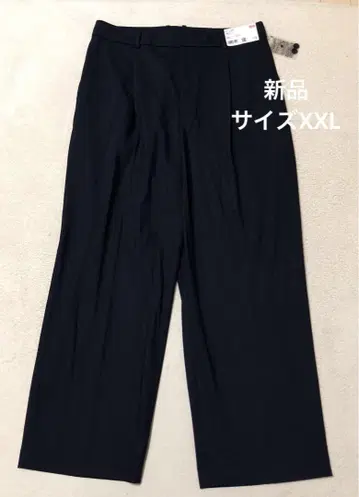 새상품 UNIQLO 유니클로 턱 와이드 팬츠 네이비 XXL
