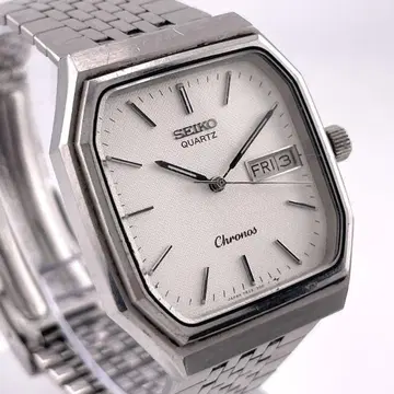 [ 작동 ] SEIKO Chronos 남성용 손목시계 데이데이트 실버