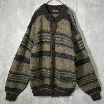 스웨덴 빈티지 니트 가디건 올 패턴 울 어스 컬러