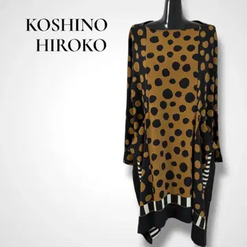 KOSHINO HIROKO 스카프풍 도트 무늬 튜닉 긴팔 38 사이즈
