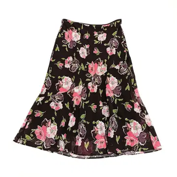 로라 애슐리 꽃무늬 쉬폰 올 패턴 롱 스커트 빅 사이즈 13호