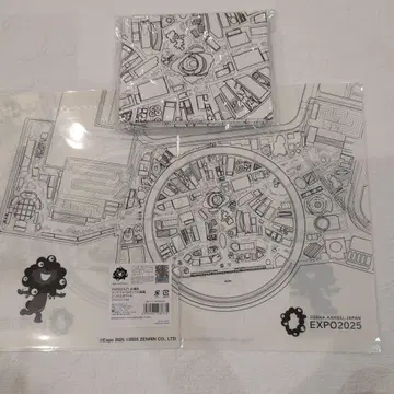 만박 한정판 회장도 돗자리, 흑백 클리어 파일 2장 세트