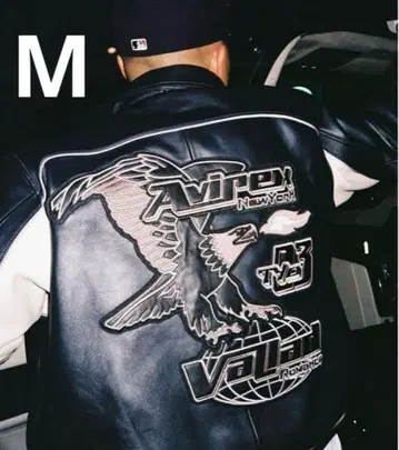 AVIREX VALLAD VARSITY LEATHER JACKET M