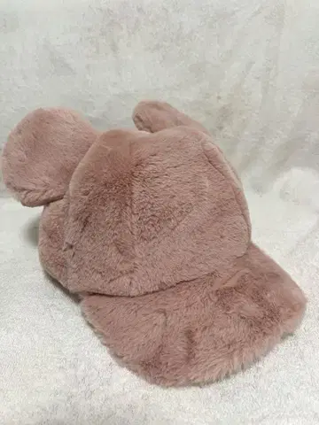 디즈니 귀 달린 퍼 캡