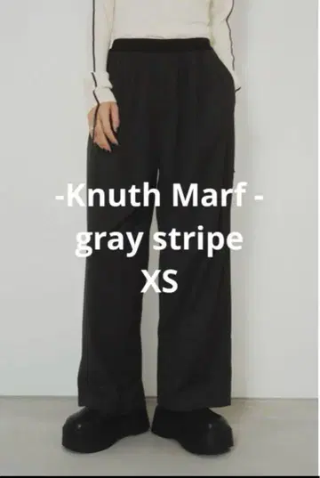 [ Knuth Marf ] one tuck stripe slacks XS
