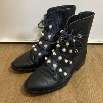 자라 ZARA 블랙 펄 숏부츠 37 24cm 여성용