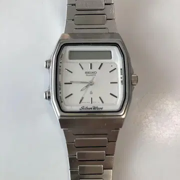 SEIKO Silver Wave 쿼츠 시계 아날로그 디지털 정크