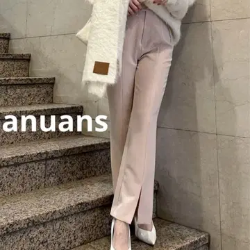 컨디션 최상 아뉴앙스 24AW 프론트 슬릿 팬츠 플레어 팬츠 베이지