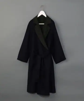다크 네이비 롱 코트 벨트 포함