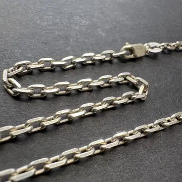 [ 53.5cm 이탈리아제 silver925 ] 굵은 사각 체인 목걸이