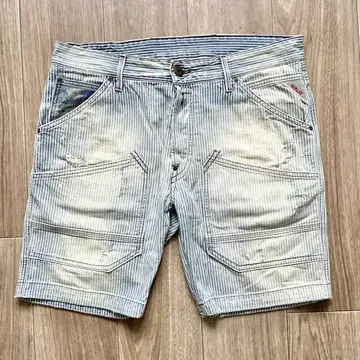 Replay 리플레이 루마니아산 데미지 가공 히코리 숏팬츠