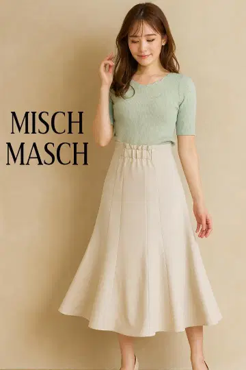 MISCH MASCH 플레어 스커트 베이지 36 S 사이즈 여성용