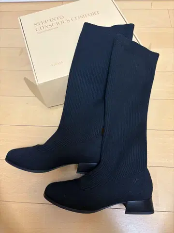 VIVAIA 스퀘어 토 롱 부츠