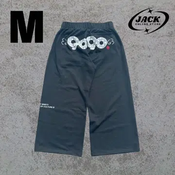 9090 90 로고 도트 스웻 팬츠 블랙 M