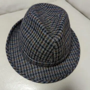 프랑스제 울 체크 펠트 중절모 남성용 햇 SIZE 59