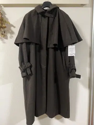 JUNOAH 다크 브라운 롱 코트