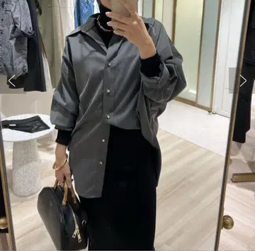 라운지 드레스 새틴 빅 셔츠