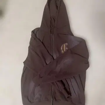 Makes Style 지퍼 후드티 브라운