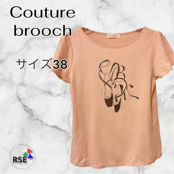 쿠튀르 브로치 프린트 반팔 T셔츠 발레리나 핑크 사이즈 38