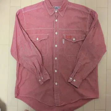 90's Budweiser 긴팔 워크 셔츠 핑크 Vintage