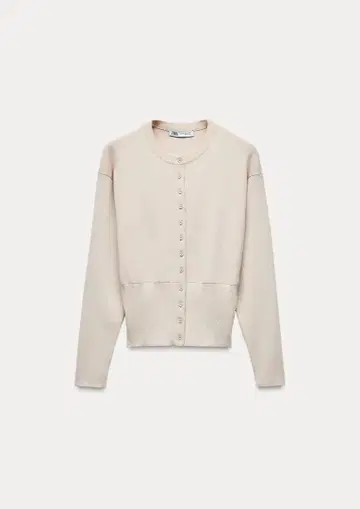플레인 니트 가디건 베이지 ZARA
